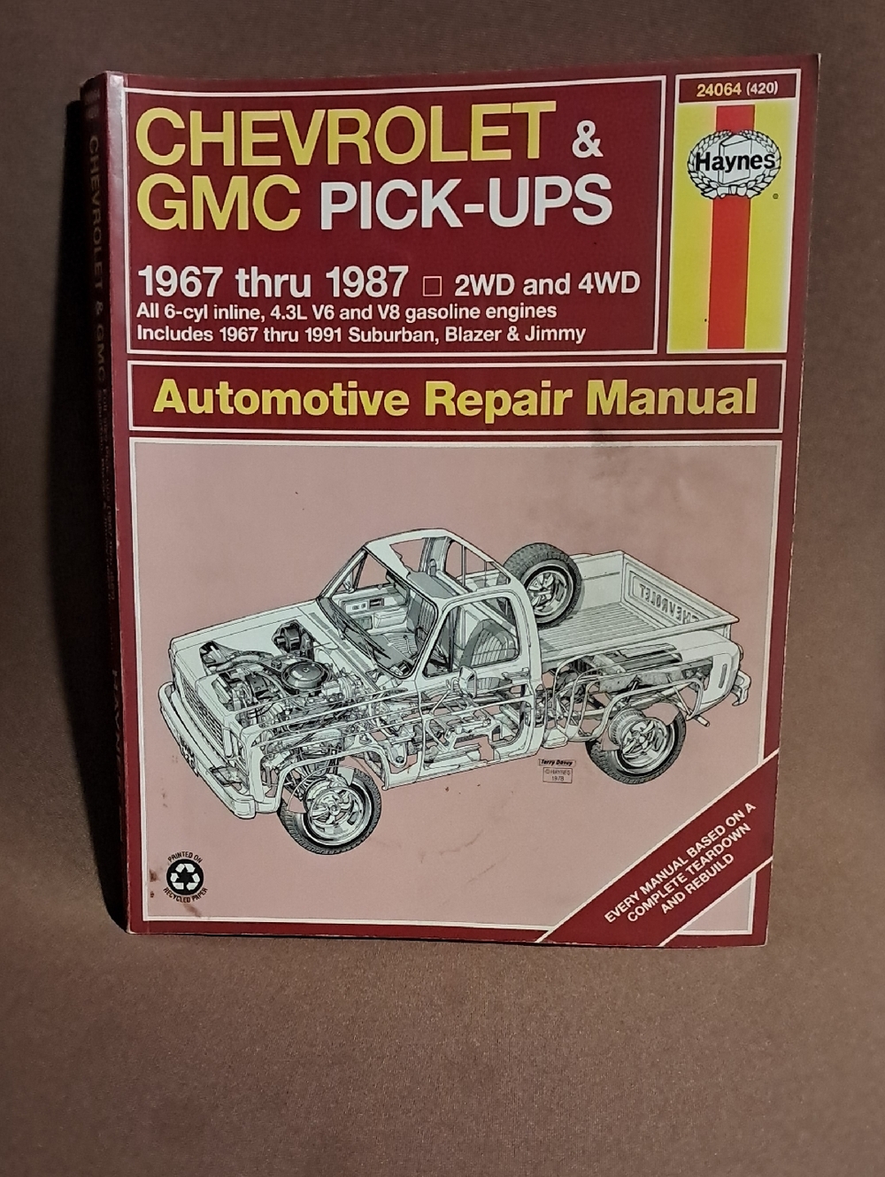 Chevrolet & GMC Pick-Ups Automotive Repair Manual - Maroon, Yellow, White